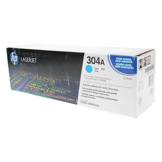 OEM HP 304A (CC531A) Toner Cartridge, Cyan 2.8K Yield 1