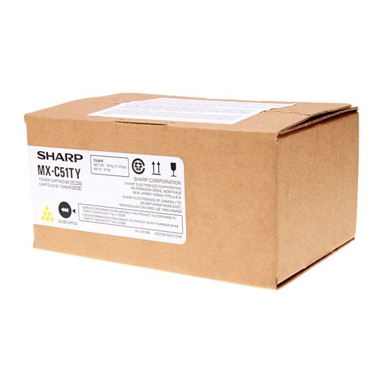 OEM Sharp  (MX-C51TY) Toner Cartridge, Yellow 10K Yield 1