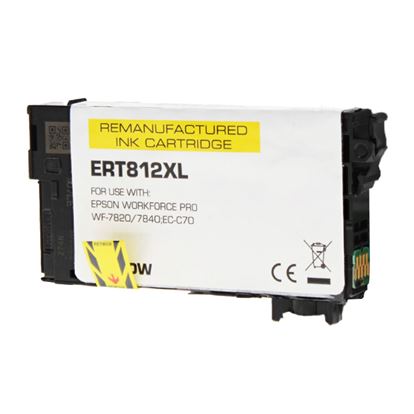 Remanufactured Epson 812XL (T812XL420) InkJet Cartridge, Yellow 1.1K Ultra High Yield 1