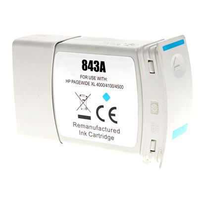 Remanufactured HP C1Q58A (843A) Inkjet Cartridge, Cyan 400 ML 1