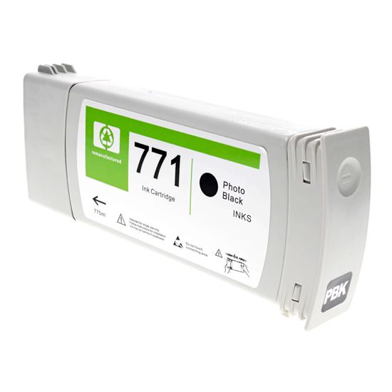 Remanufactured HP 771A (B6Y21A) Wide Format, Photo Black 775ml Yield 1