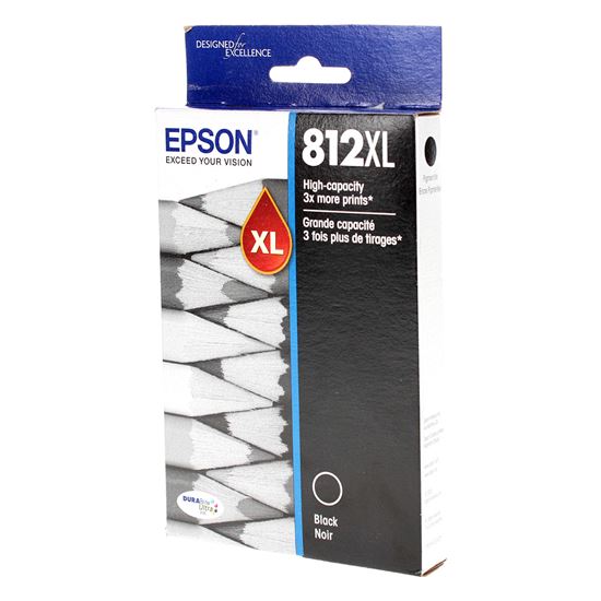 OEM Epson T812XL (T812XL120) InkJet Cartridge, Black 1.1K Ultra High Yield 1