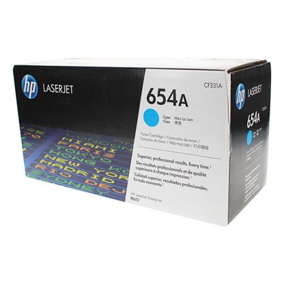 OEM HP 654A (CF331A) Toner Cartridge, Cyan 15K Yield 1