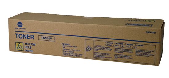 OEM Konica Minolta TN314Y (A0D7231) Toner Cartridge, Yellow 20K Yield 1
