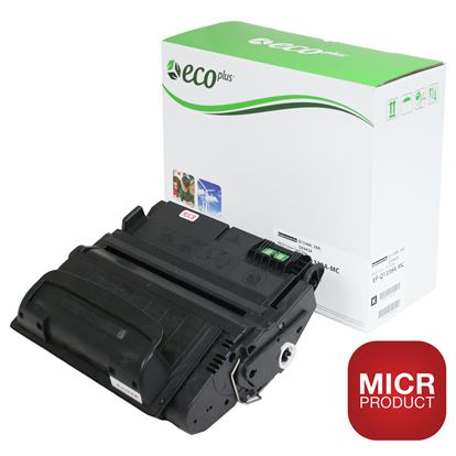 EcoPlus HP 38A (Q1338A) MICR Toner Cartridge, Black 12K Yield, Made in USA 1
