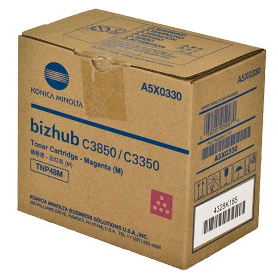 OEM Konica Minolta TNP48M (A5X0330) Toner Cartridge, Magenta 10K Yield 1