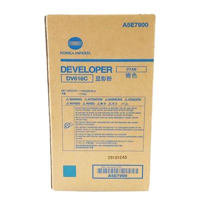 OEM Konica Minolta DV616C (A5E7900) Developer, Cyan 850K Yield 1