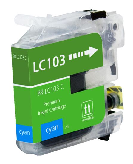 Compatible Brother LC103 (LC103C) InkJet Cartridge, Cyan 600 High Yield 1
