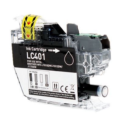 Compatible Brother LC401BK Inkjet Cartridge, Black 200 Yield 1