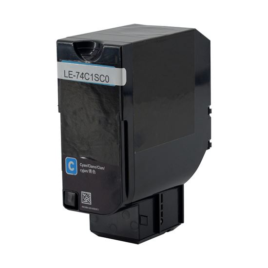 Remanufactured Lexmark 74C1SC0 Toner Cartridge, Cyan 7K Yield, Made in USA 1