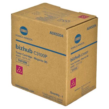 OEM Konica Minolta TNP50M (A0X5334) Toner Cartridge, Magenta 6K Yield 1