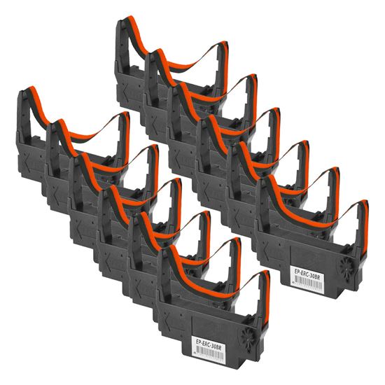 Compatible Epson ERC-30BR POS Ribbon, Black/Red, 12 Cartridge Vale Pack 1