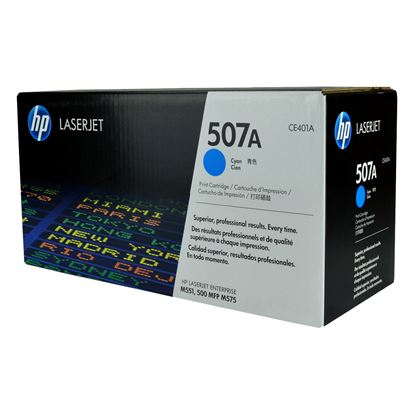 OEM HP 507A (CE401A) Toner Cartridge, Cyan 6K Yield 1