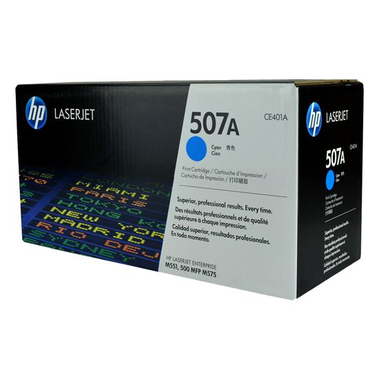 OEM HP 507A (CE401A) Toner Cartridge, Cyan 6K Yield 1