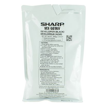OEM Sharp MX-561NV Developer, Black 600K Yield 1
