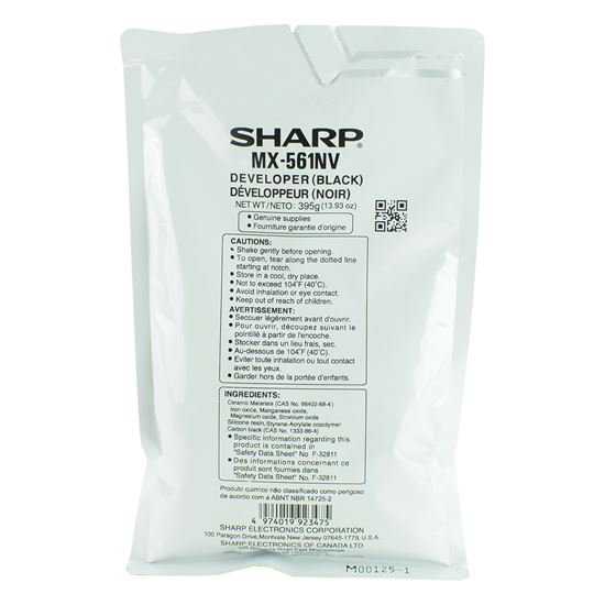 OEM Sharp MX-561NV Developer, Black 600K Yield 1