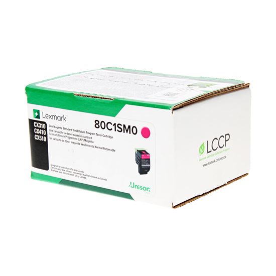 OEM Lexmark  (80C1SM0) Toner Cartridge, Magenta 2K Yield, Return Program 1