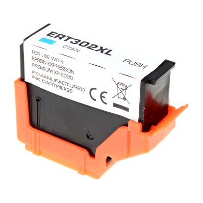 Remanufactured Epson 302XL (T302XL220) InkJet Cartridge, Cyan 550 High Yield 1