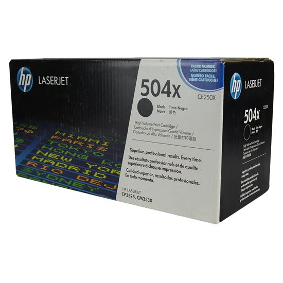 OEM HP 504X (CE250X) Toner Cartridge, Black 10.5K High Yield 1