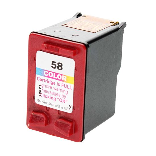 Remanufactured HP 58 (C6658AN) InkJet Cartridge, Tri-Color 125 Yield 1