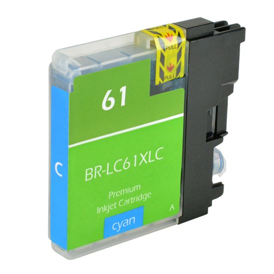Compatible Brother LC61/LC65 (LC61C/LC65HYC) InkJet Cartridge, Cyan 1700 High Yield 1