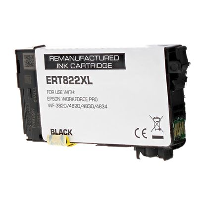 Remanufactured Epson 822XL (T822XL120) InkJet Cartridge, Black 1.1K Ultra High Yield 1
