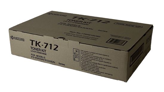 OEM Kyocera Mita TK-712 (1T02G10US0) Toner Cartridge, Black 40K Yield 1