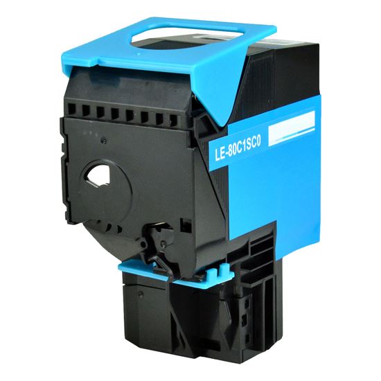 Remanufactured Lexmark 801SC (80C0S20) Toner Cartridge, Cyan 2K Yield 1
