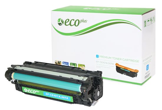 EcoPlus HP 507A (CE401A) Toner Cartridge, Cyan 6K Yield 1