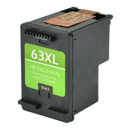 Remanufactured HP 63XL (F6U64AN) InkJet Cartridge, Black 480 High Yield 1