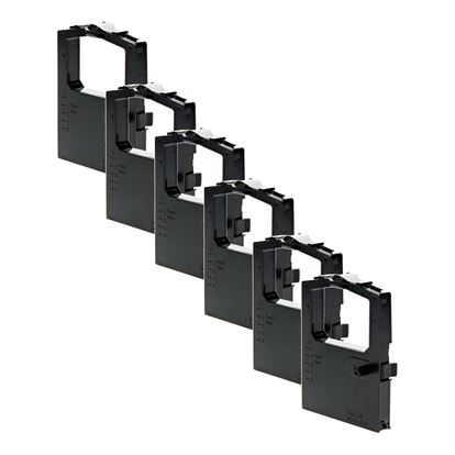 Compatible Okidata Microline 420 421 490 491 (42377801) Printer Ribbon, Black 4 Million Characters, 6 Cartridge Value Pack 1