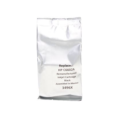 Remanufactured HP C6602A InkJet Cartridge, Black 18 ML 1