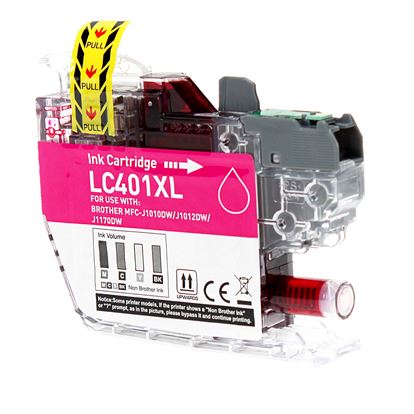 Compatible Brother LC401XLM Inkjet Cartridge, Magenta 500 High Yield 1
