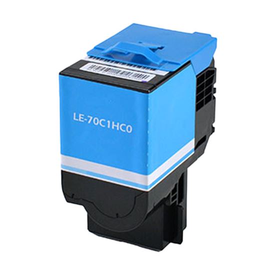 Compatible Lexmark 701HC (70C1HC0) Toner Cartridge, Cyan 3K High Yield 1