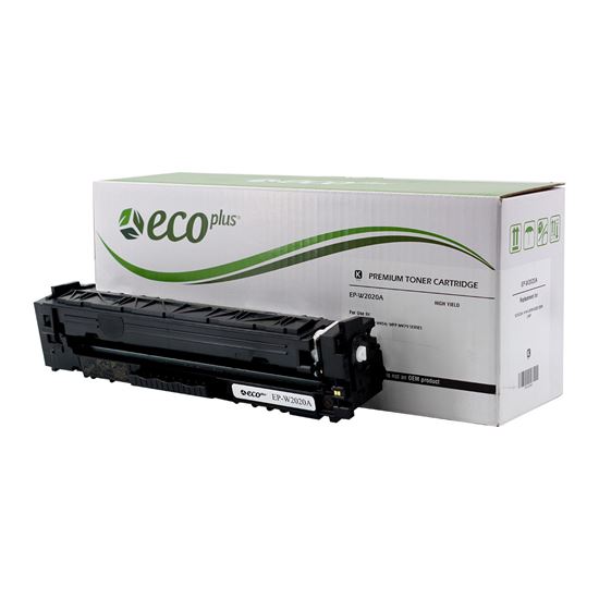 EcoPlus HP 414A (W2020A) Toner Cartridge, Black 2.1K Yield, (Used OEM Chip), Made in USA 1