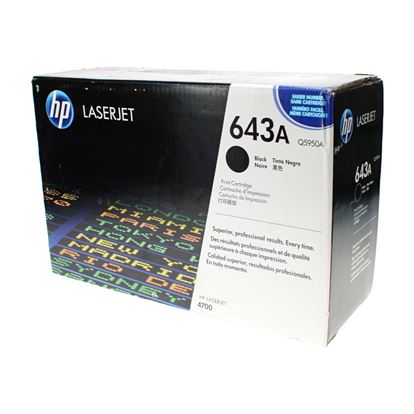 OEM HP 643A (Q5950A) Toner Cartridge, Black 11K Yield 1