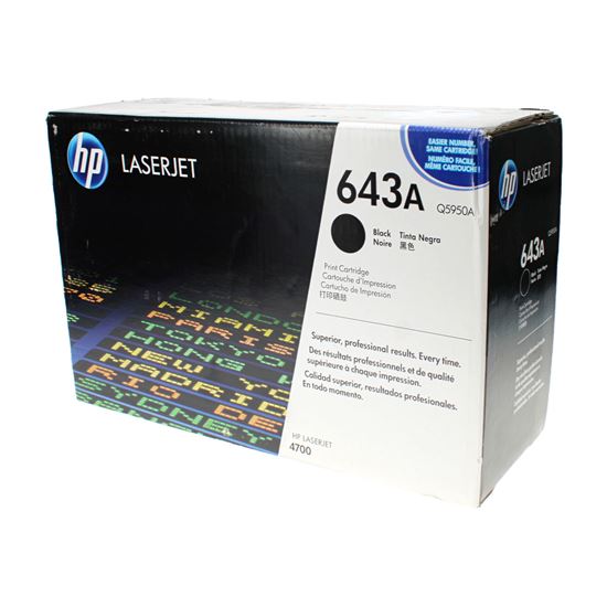 OEM HP 643A (Q5950A) Toner Cartridge, Black 11K Yield 1