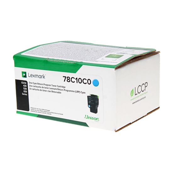 OEM Lexmark  (78C10C0) Toner Cartridge, Cyan 1.4K Yield, Return Program 1