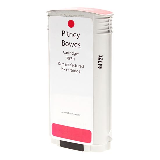 Remanufactured Pitney Bowes 787-1 InkJet Cartridge, Fluorescent Red 138ml High Yield 1