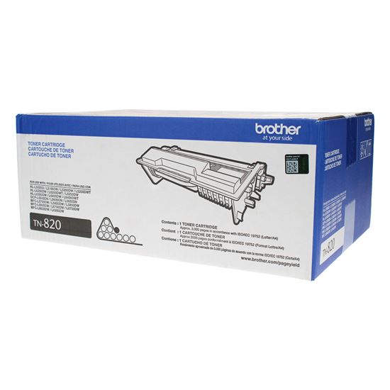 OEM Brother  (TN820) Toner Cartridge, Black 3K Yield 1