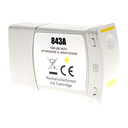 Remanufactured HP C1Q60A (843A) Inkjet Cartridge, Yellow 400 ML 1