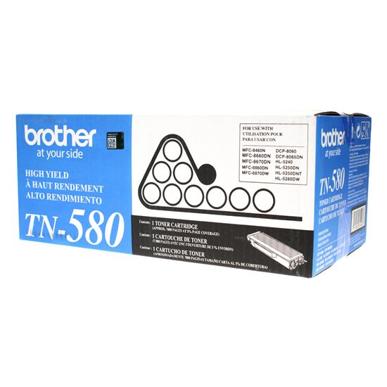 OEM Brother  (TN580) Toner Cartridge, Black 7K Yield 1