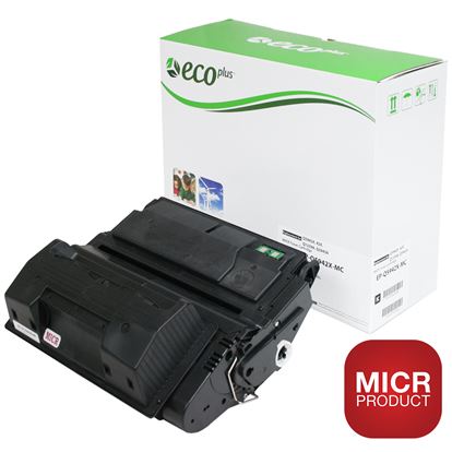 EcoPlus HP 42X (Q5942X) MICR Toner Cartridge, Black 20K High Yield, Made in USA 1