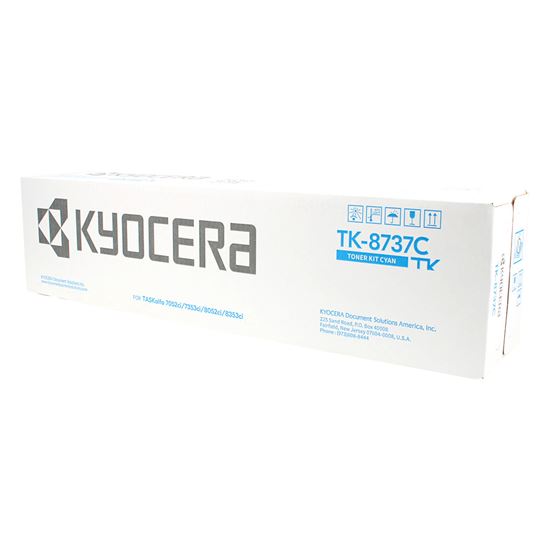 OEM Kyocera Mita TK-8737C (1T02XNCUS0) Toner Cartridge, Cyan 40K Yield 1