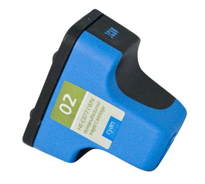 Remanufactured HP 02 (C8771WN) InkJet Cartridge, Cyan 500 Yield 1