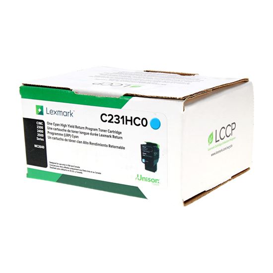 OEM Lexmark  (C231HC0) Toner Cartridge, Cyan 2.3K High Yield, Return Program 1