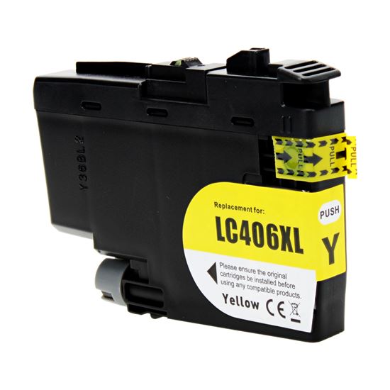 Compatible Brother LC406XLY Inkjet Cartridge, Yellow 5000 High Yield 1