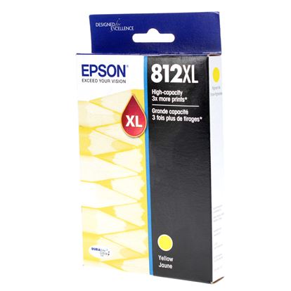 OEM Epson T812XL (T812XL420) InkJet Cartridge, Yellow 1.1K Ultra High Yield 1