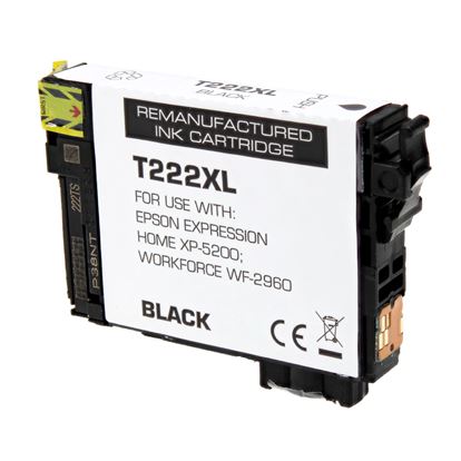 Remanufactured Epson 222XL (T222XL120) Inkjet Cartridge, Black 450 High Yield, 450 High Yield 1