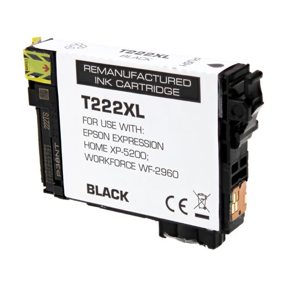 Remanufactured Epson 222XL (T222XL120) Inkjet Cartridge, Black 450 High Yield, 450 High Yield 1